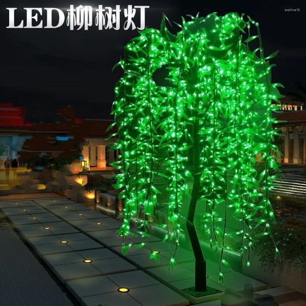 Décorations de Noël LED saule artificiel pleureur arbre lumière utilisation extérieure 1152pcs LED 2M hauteur décoration imperméable à la pluie