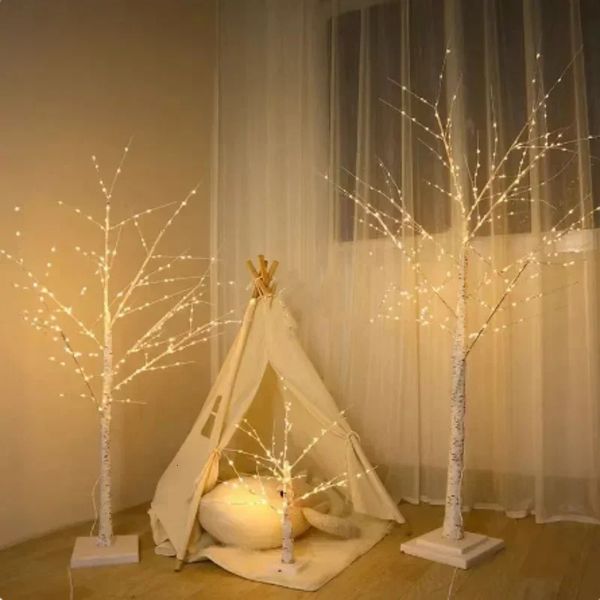Décorations de Noël LED bouleau décoration de noël chambre lumière pour paysage décoration lumineuse bricolage année décor arbre de noël fête cadeau 231120