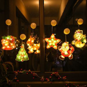 Kerstversiering LED-sierverlichting cartoon etalages zuignap sfeerdecoratie gekleurd 231118