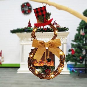 Décorations de Noël a conduit Garland Hanging Home Rattan Wall Door Party Outdoor Shopping Mall Wreath K220909