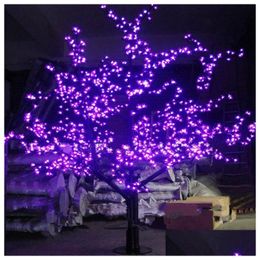 Décorations de Noël LED Light Cherry Blossom Tree 1248pcs LED 6Ft / 1,8 m de hauteur 110Vac / 220Vac imperméable à la pluie en plein air U Drop Delivery Hom Otozd