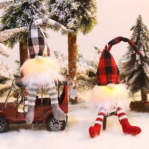 Décorations de Noël avec lumière LED, poupées Gnomes sans visage, ornements d'arbre de noël pour la maison, cadeaux de l'année 2022