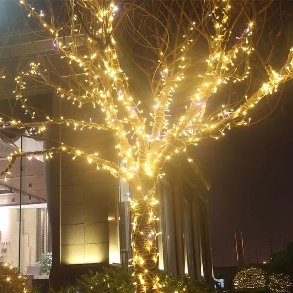 Décorations de Noël Guirlande lumineuse LED étoile clignotante décoration éclairage de parc extérieur disposition lumières colorées décoratives 231019
