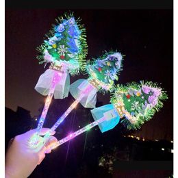 Kerstdecoraties Led Light Up Christmas Tree Magic Wands Decorations Glow Flash Stick Blinky Xmas Birthday Holiday Party Favor DHHZ1