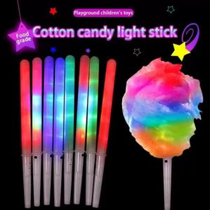 Kerstversiering LED-verlichting Suikerspinkegels Kleurrijke gloeiende marshmallow-sticks Ondoordringbare kleurrijke Glow Stick-groothandel