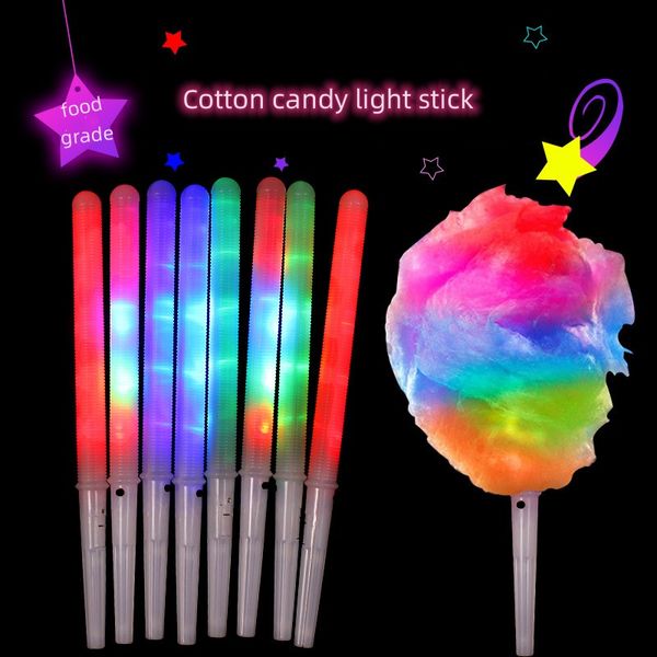 Decoraciones navideñas LED iluminan conos de algodón de azúcar coloridos palitos de malvavisco brillantes impermeables coloridos Glow Stick LX033