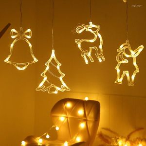 Adornos navideños, luz LED, blanco cálido, 3 pilas, cuerda de ventosa para Papá Noel, fiesta de Navidad, Patio, dormitorio, decoración de año de invierno