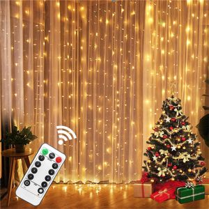 Décorations de Noël LED lumières rideau guirlande fée éclairage de vacances USB télécommande décoration de noël pour la maison 230919