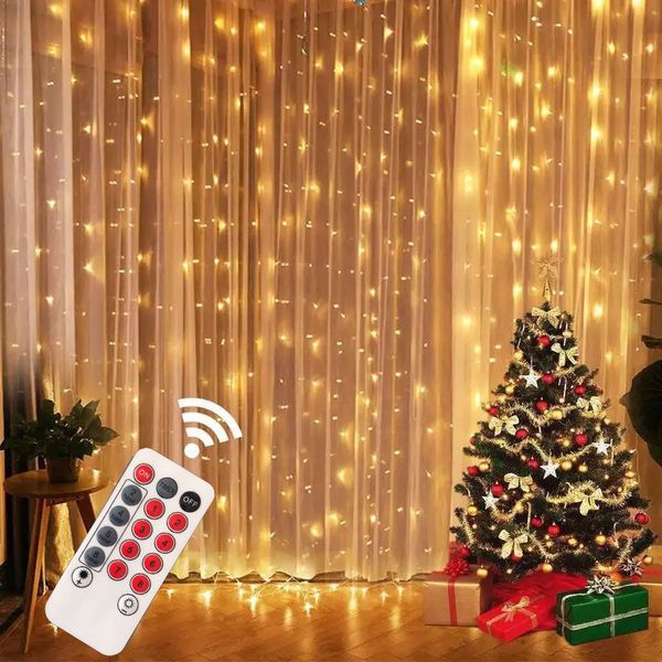 Décorations de Noël LED Lights Fairy String Rideau Guirlande USB Festoon Noel Décoration pour la maison Année 2024 230919