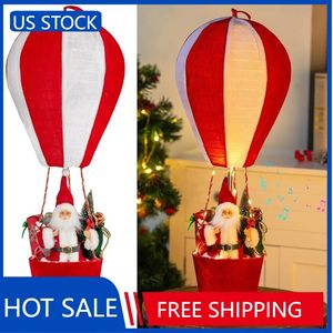 Décorations de Noël LED Musical Santa Claus Livraison spéciale Ballon à air 24,5 pouces Décoration suspendue avec des lumières chaudes 231023