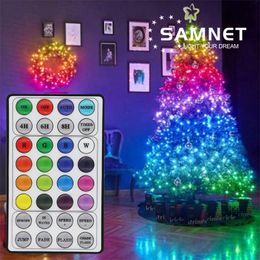 Décorations de Noël LED RGB Guirlandes lumineuses 200 Mode d'éclairage Guirlande étanche Chaîne pour décoration extérieure Vacances 221122