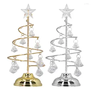 Kerstversiering LED-boomlamp Klein kristal decoratief ijzeren nachtlampje ornament voor cadeau-ornamenten
