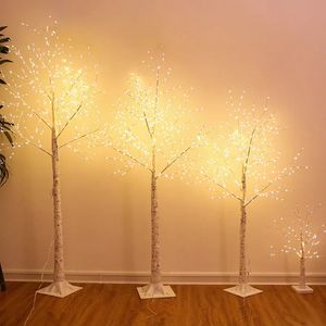 Kerstversiering LED-boomverlichting Koperdraadverlichting Gloeiende omgevingsmodelleringslamp Kerstberk Whitr Tree Home Kamerdecoratie Lantaarn Afstandsbediening 231005