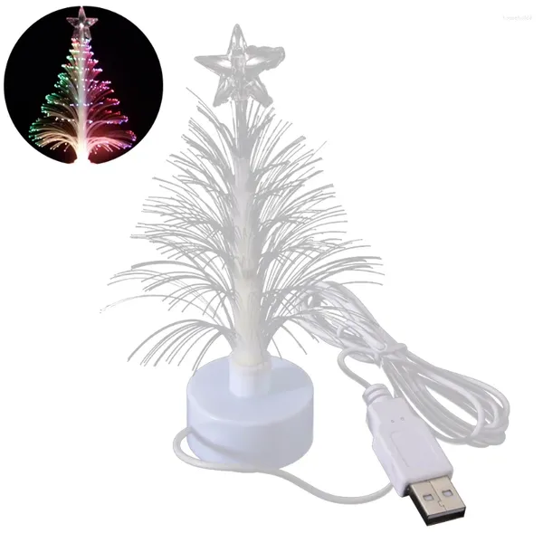 Décorations de Noël LED Arbre Optique Lumière Lampe Changeante Fiber Fontaine Nuit À Baignoire Lumières Année Bureau Décoration