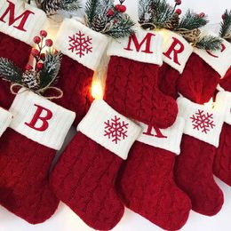 Kerstversiering Letter Gebreide Sokken Boomdecoratie Huis Navidad 2024 Cadeau 231110