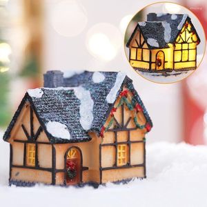 Kerstdecoraties licht huis hars lichtgevende scène hut voor huis kerstcadeaus cristmas ornamenten jaar decor