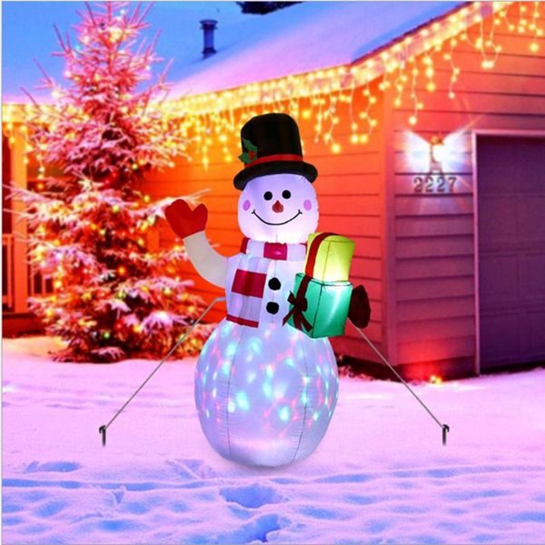 Decoraciones navideñas Muñeco de nieve inflable iluminado Juguete de luz LED Decoración Muñecas Año Patio Accesorios de jardín Adornos de vacaciones para el hogar GiftChris