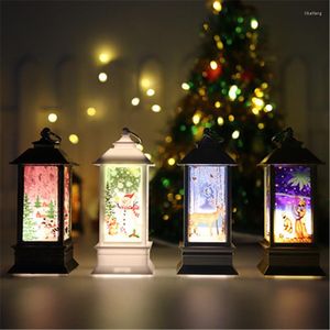 Kerstdecoraties vuurtoren Santa Claus Snowman Lantern Light Merry Home Decoratie ornamenten Jaar 2022 cadeau