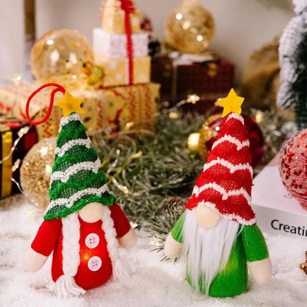 Decoraciones navideñas, colgante ligero para árbol de Navidad, mejora la atmósfera de larga duración, juguete sin rostro brillante, recuerdo de fiesta