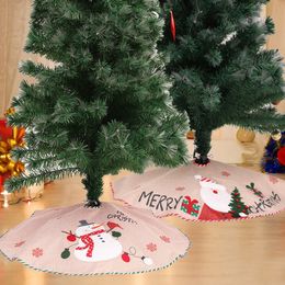Kerstversiering linnen sneeuwpop boomrok 107cm boombodem decoratieve schortdressing