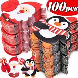 Kerstversiering Lolly Papieren Kaarten Cartoon Kerstman Sneeuwpop Kinderen Snoep Geschenken Pakket Inpakken Jaar Feestdecoratie 231011