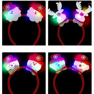 Décorations de Noël Belle bandeau Santa Rendeer Snowman Bear Band LED Light Hair Band Lightening Double Head Voctora Decoration F