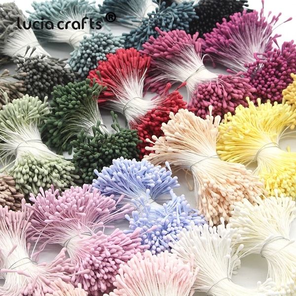 Décorations de Noël Lucia Crafts 4206001000pcs Fleurs Étamine 2mm DIY Couronne artificielle pour la fête de mariage Décor à la maison D0401 230923