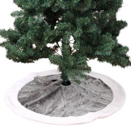 Decoraciones navideñas LUCIDDREAM 90cm falda de árbol bordada alfombra gris alfombra corta de felpa gruesa cubierta para regalos 2023