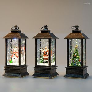 Decoraciones navideñas, linternas de viento de inyección Interior luminosas, adornos de escritorio, diseño de escena de árbol, lámparas pequeñas sin agua