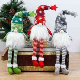 Décorations de Noël lumineuses longues jambes poupées sans visage brillant gnome fête domestique maison décoration nouvel an 2022 cadeaux