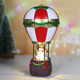 Décorations de Noël Ornements lumineux Résine Père Noël Bonhomme de neige Figurine Ballon à air avec lumière LED pour 2024 Fournitures de fête Navidad