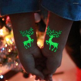 Decoraciones navide￱as pegatinas luminosas pegatinas santa claus mu￱eco de nieve resplandor en la oscuridad para casa navidad 2022