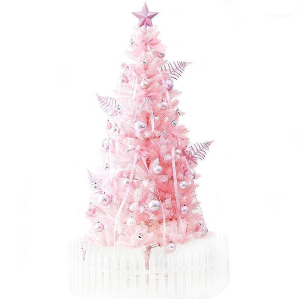 Décorations de Noël arbre rose de luxe Pvc ornements nus cryptés maison