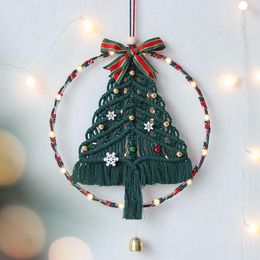 Kerstdecoraties Macrame Tree Wall hangende tapijt Tassels Bells Sneeuwvlok Handweven Boho Decoratie Decor voor woonkamer Kinderen cadeau 221130