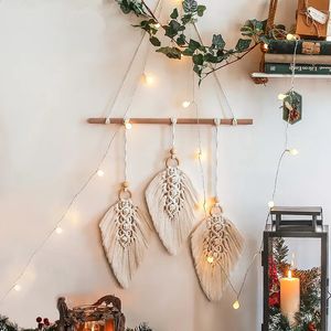 Kerstversiering Macrame Muuropknoping Boho Home Decor Macrame Dromenvanger Kerstkamerdecoratie Woonkamer Slaapkamer Decor Bruiloftsfeest 231027