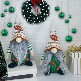 Decoraciones navideñas Major League Rugby Gnomo Navidad Muñeca sin rostro Fanático de los deportes Adorno de ventana C63