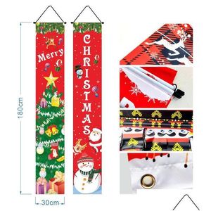 Kerstversiering Vrolijk Banner Couplet Decor Deurdecoratie Voor Thuis Hangend Kerstornament Navidad Gelukkig Nieuwjaar Cadeau Rre15249 D Dhvjs