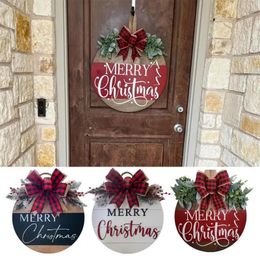 Décorations de Noël Joyeux Noël Cintre de porte Décorations de porte de vacances en bois Panneaux de porte de fête pour la maison Panneau de porte de Noël durable Noël 231109