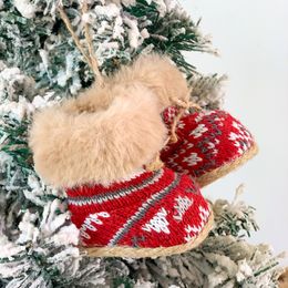 Kerstdecoraties Vrolijke schattige schoenen voor thuishangende hangers Kerstboom ornamenten Gelukkig jaar Keychains Kid Gift 220912