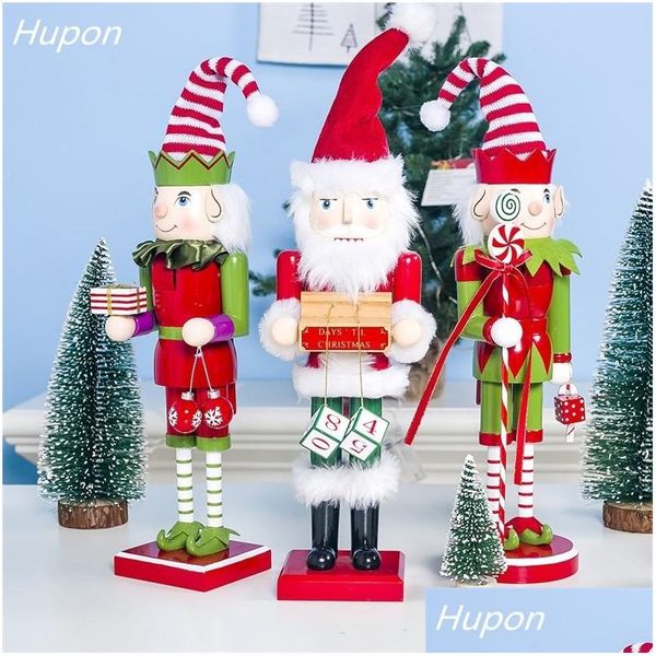 Décorations de Noël Joyeux Décor Enfants Poupées 40cm Soldat Casse-Noisette en bois / Père Noël / Bonhomme de neige / Poupée Ornements Figurines Cadeau Jouet D OT52E