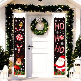 Kerstdecoraties Merry Door Banner Joy Ho hangende ornamenten Navidad Noel voor huis Happy Jaar 2023 221123