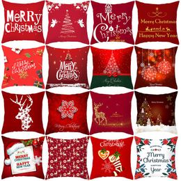 Kerstdecoraties Merry For Home Red Deer Tree Garland Cushion Cover Ornament Gift Table Decor 2023 Xmas Yearchristmas