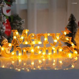 Décorations de Noël Joyeux Guirlande Lumineuse Fée Guirlande Décoration LED Lettre Étiquette Maison Année Cadeau De Noël