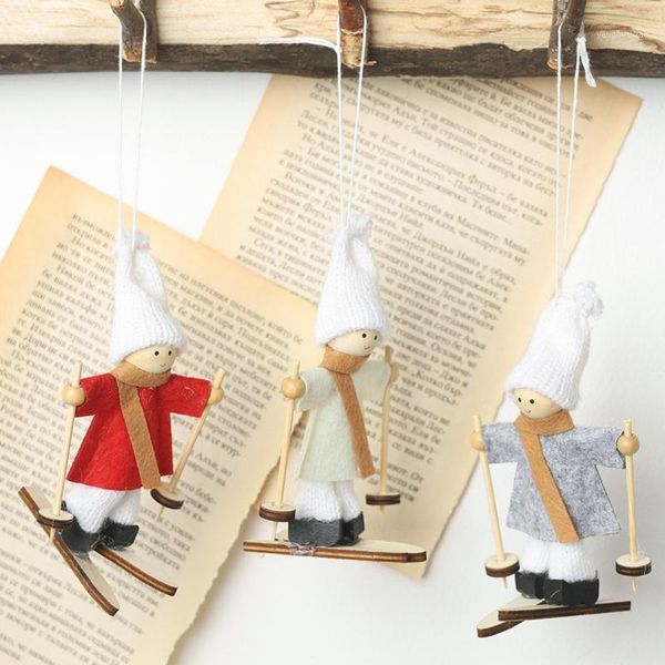 Decoraciones navideñas Merry Non-woven Ski Snowman Doll Decoración colgante Adornos Year Tree Decoration1