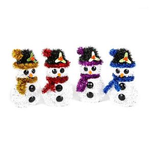 Décorations de Noël joyeuses pack de 10 bandes d'éclat tissées 3D Snowman de neige suspendue