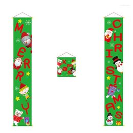 Kerstdecoraties Merry Porch Sign Decoratieve deurbanner voor thuishangende ornamenten groen