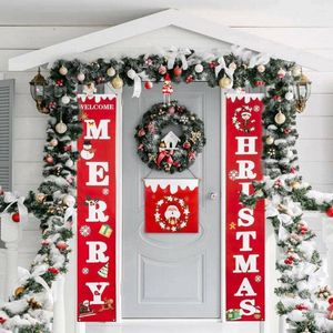 Kerstversiering Merry Porch Sign Decoratieve deurbanner voor thuis hangende ornamenten Navidad 2022