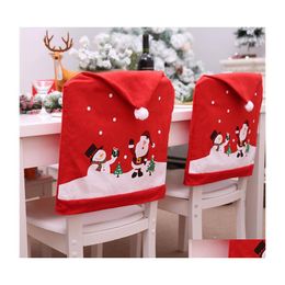 Kerstdecoraties Merry Santa Claus keukentafel stoel ERS Holiday Home Decoratie Diningsstoel Party Decor Drop Delivery Garden Dhqfn