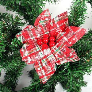 Kerstdecoraties Merry Tree Artificial Plaid Flowers Home Jaar Wedding Feest ornamenten