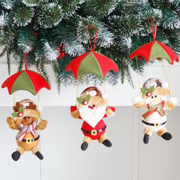 Kerstdecoraties Merry Tree Decoration Xmas Oranment Pendant Parachute Plush Santa Claus Snowman Elk Doll Drop Gift Year 2022Christmas